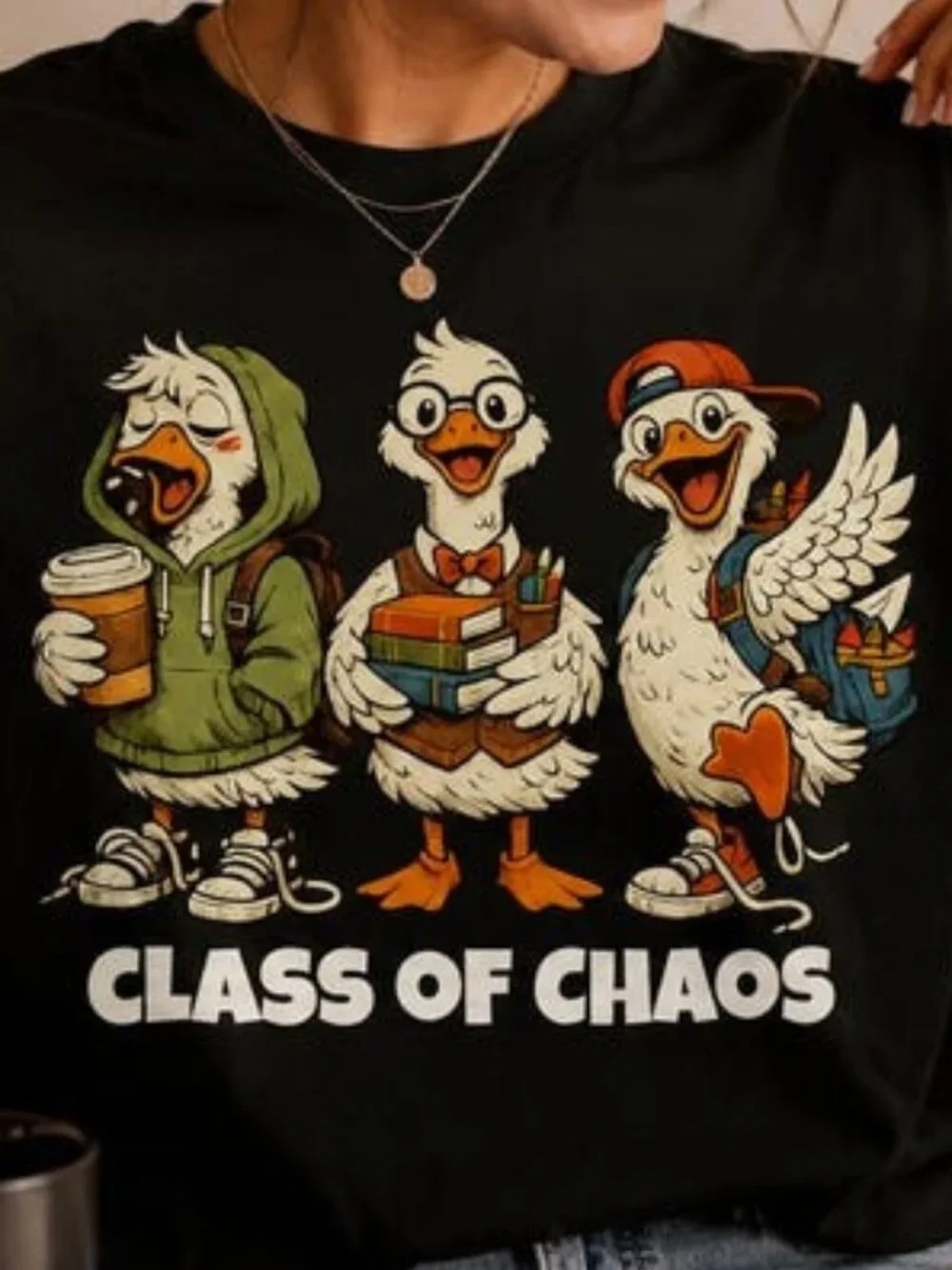 Class of Chaos Goose Shirt, Funny Teacher Shirt, Back to School Tee - Picture 2 of 4
